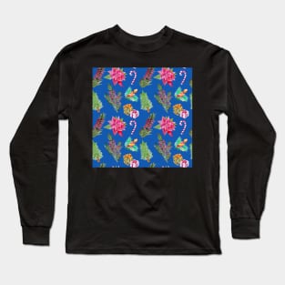 Australian Native Floral Christmas Pattern Long Sleeve T-Shirt